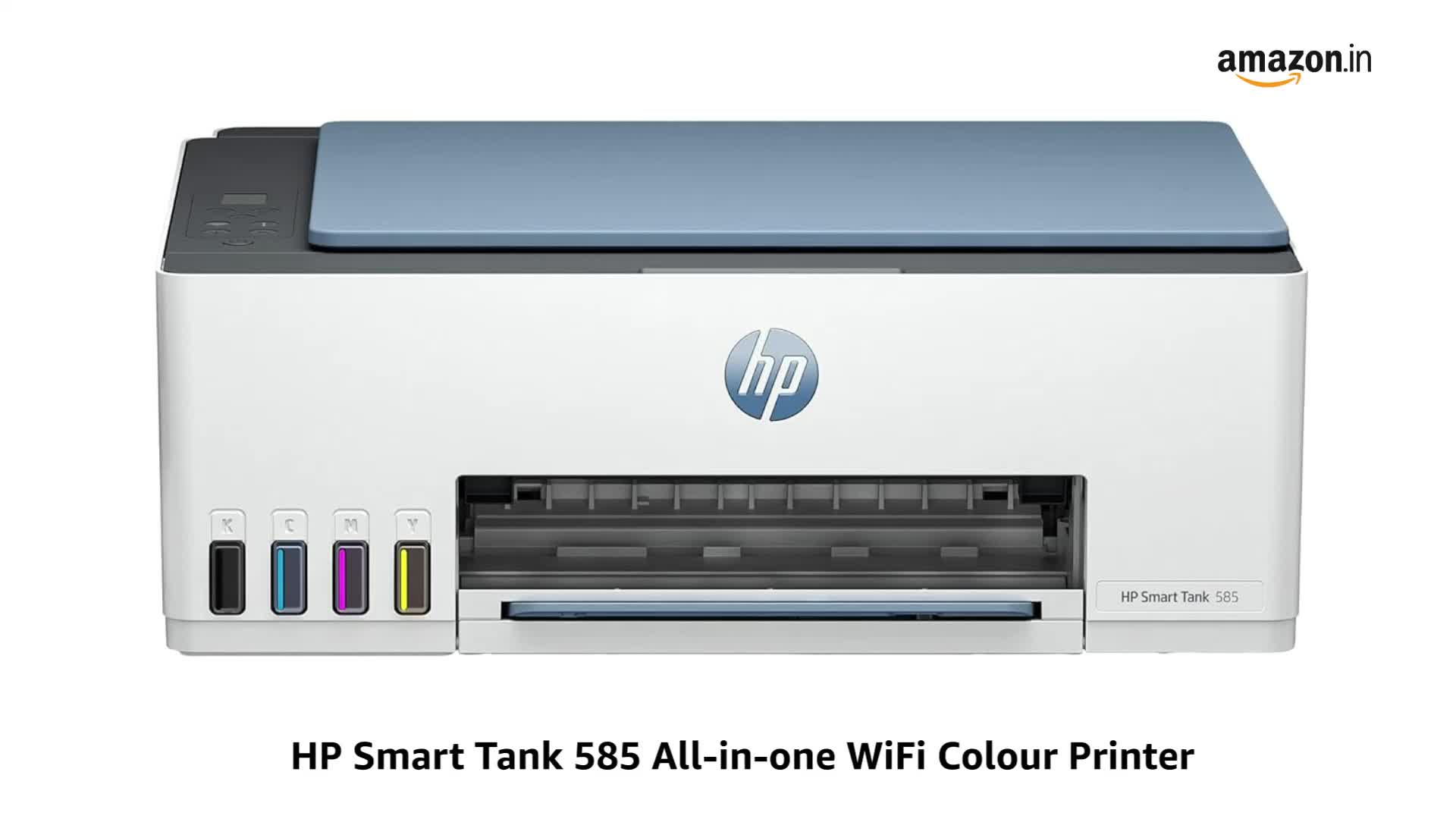 HP Smart Tank 585 All-In-One Multi-Function WiFi Color Inkjet Printer (Grey White, Ink Bottle)
